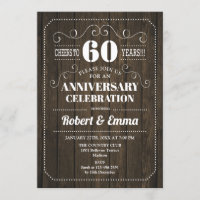 Rustikales Holz 60-jähriges Party zum Hochzeitstag