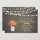 Rustikales Holz 60. Überraschung Geburtstagsparty Einladung (Vorne/Hinten)