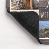 Rustikales Holz 7 Foto Collage | Leben mit dir lie Mousepad (Ecke)
