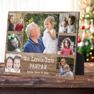 Rustikales Holz 7 Foto Collage Wir Liebe Sie Pawpa Fotoplatte