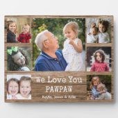 Rustikales Holz 7 Foto Collage Wir Liebe Sie Pawpa Fotoplatte (Vorderseite)