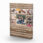 Rustikales Holz 9 Foto Collage Zitat Familienname (Rechts)