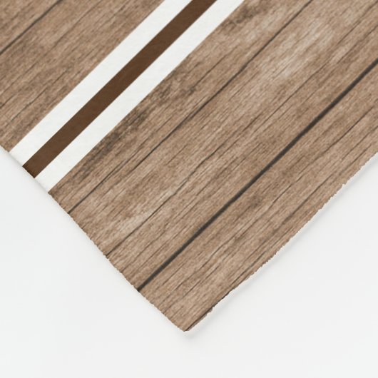 Rustikales Holz 9 Foto Collage Zitat Familienname Fleecedecke (Ecke)