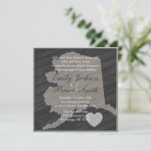 Rustikales Holz Alaska graue Hochzeit Einladungen (Stehend Vorderseite)