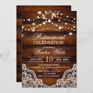 Rustikales Holz als Lace Einladung