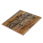 Rustikales Holz als Wildpferd Fliese (Seite)