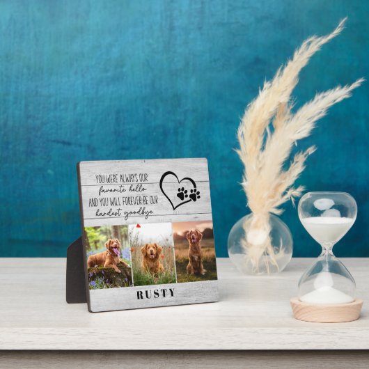 Rustikales Holz am schwersten Goodbye Pet Memorial Fotoplatte (InSitu)