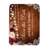 Rustikales Holz an der Spitze Burgund Save the Dat Magnet (Vertikal)