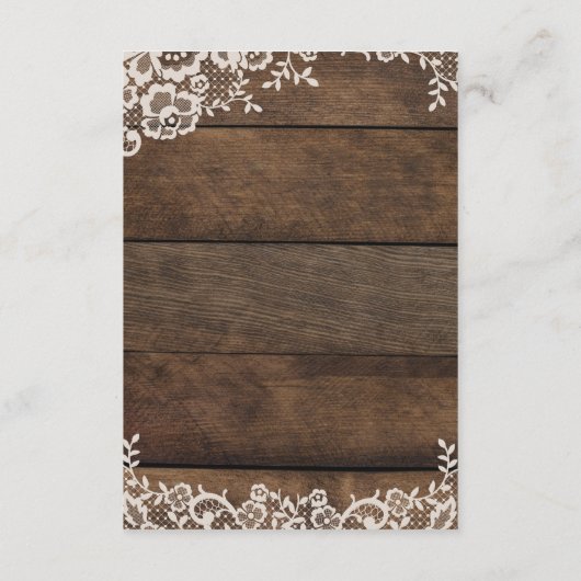 Rustikales Holz an der Spitze - Details zum Webere Begleitkarte (Rückseite)