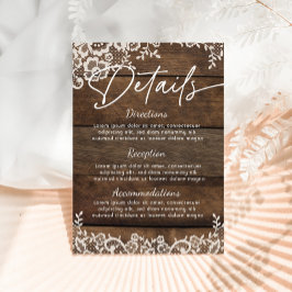 Rustikales Holz an der Spitze - Details zum Webere Begleitkarte