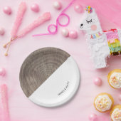 Rustikales Holz, anpassbare Papierplatte Pappteller (Party)