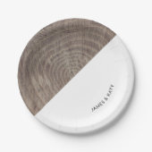 Rustikales Holz, anpassbare Papierplatte Pappteller (Vorderseite)