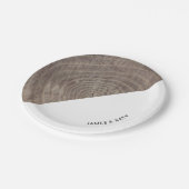 Rustikales Holz, anpassbare Papierplatte Pappteller (Schrägansicht)