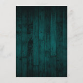 Rustikales Holz Aquamarine Saitenleuchten Hochzeit Begleitkarte (Rückseite)