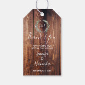 Rustikales Holz Aquarell Blätter Danke für Ihre Ho Geschenkanhänger (Vorderseite)