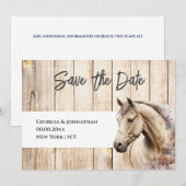 Rustikales Holz Aquarell Pferd Land Scheune Save The Date (Vorne/Hinten)