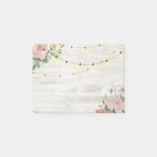 Rustikales Holz-Aquarelllicht Post-it Klebezettel (Vorderseite)