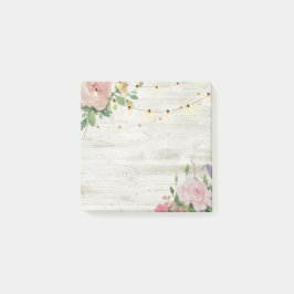 Rustikales Holz-Aquarelllicht Post-it Klebezettel