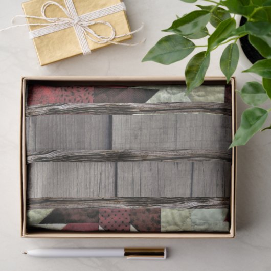 Rustikales Holz aus schwarzem Bär Seidenpapier (Geschenk)