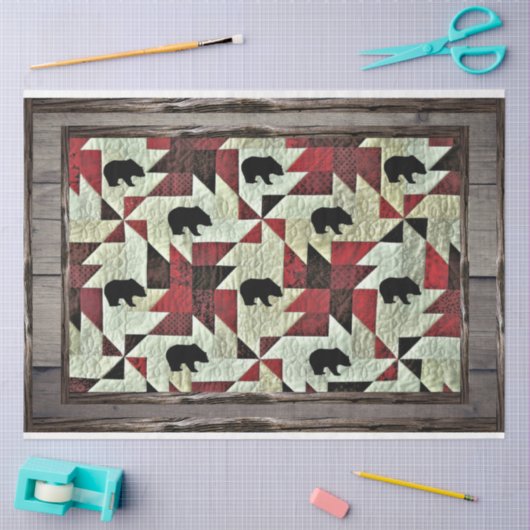 Rustikales Holz aus schwarzem Bär Seidenpapier (Basteln)