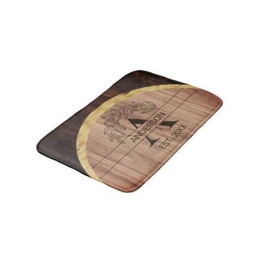 Rustikales Holz Badematte (Schrägansicht)