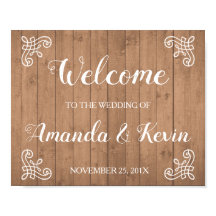 Rustikales Holz Begrüßungszeichen