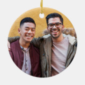 Rustikales Holz beleuchtet Hochzeits-Geschenk Keramik Ornament (Hinten)