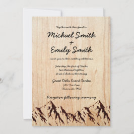Rustikales Holz & Berge Hochzeitseinladungen Einladung
