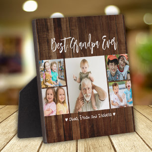 Rustikales Holz Beste Grandpa je Großkinder 5 Foto Fotoplatte