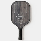 Rustikales Holz Bester Großvater je Großkinder Fot Pickleball Schläger (Rückseite)