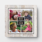 Rustikales Holz Bester Mohn je Opa 4 Foto Fotoplatte (Vorderseite)