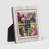 Rustikales Holz Bester Mohn je Opa 4 Foto Fotoplatte (Vorderseite)