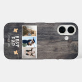 Rustikales Holz Bester Vater 3 Foto Collage Keepak Case-Mate iPhone Hülle (Rückseite (Horizontal))