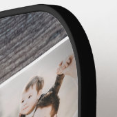 Rustikales Holz Bester Vater 3 Foto Collage Keepak Pickleball Schläger (Linke Seite)