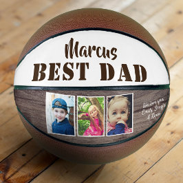 Rustikales Holz Bester Vater 3 FotoCollage Vaterta Basketball