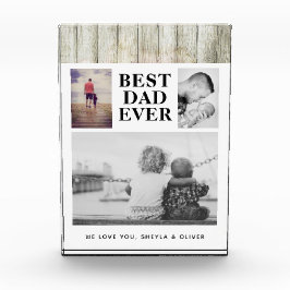 Rustikales Holz Bester Vater je 3 Fotoblock