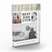 Rustikales Holz Bester Vater je 3 Fotoblock (Links)