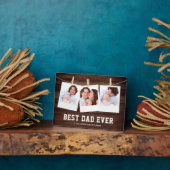 Rustikales Holz Bester Vater je 3 FotoCollage Fotoplatte (Seite)