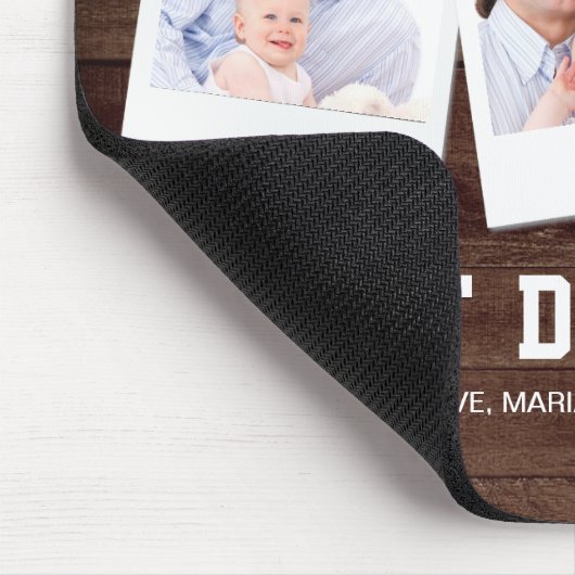 Rustikales Holz Bester Vater je 3 FotoCollage Mousepad (Ecke)