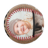 Rustikales Holz Bester Vater je Fotomaterial Baseball (Vorderseite Links)