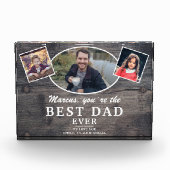 Rustikales Holz Bester Vater je Vatertag Fotoblock (Vorderseite)