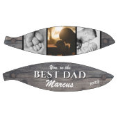 Rustikales Holz Bester Vater Name Keepake 3 Foto Basketball (Panele)