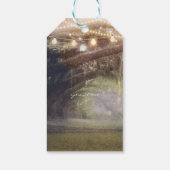 Rustikales Holz bezaubernder Wald & Lichter Geschenkanhänger (Rückseite)