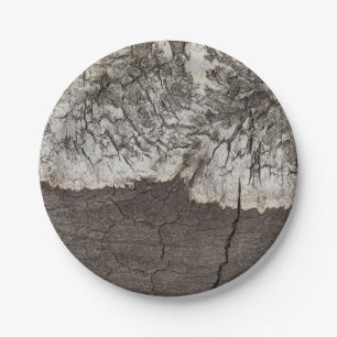 Rustikales Holz Birch Bark Country Pappteller