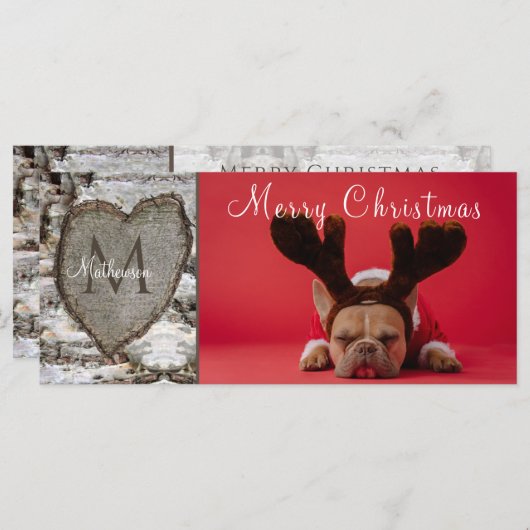 Rustikales Holz Birch Barkherz Familienherz Foto X (Vorne/Hinten)