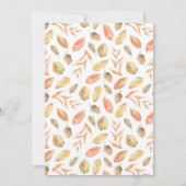 Rustikales Holz & Blätter Script Erntedank Dinner Einladung (Rückseite)