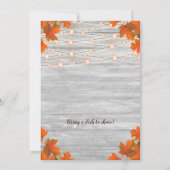 Rustikales Holz Blätter String Lights Erntedank Einladung (Rückseite)