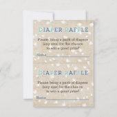 Rustikales Holz Blue Kariert Diaper Beilage Karte (Vorderseite)