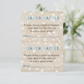 Rustikales Holz Blue Kariert Diaper Beilage Karte (Stehend Vorderseite)