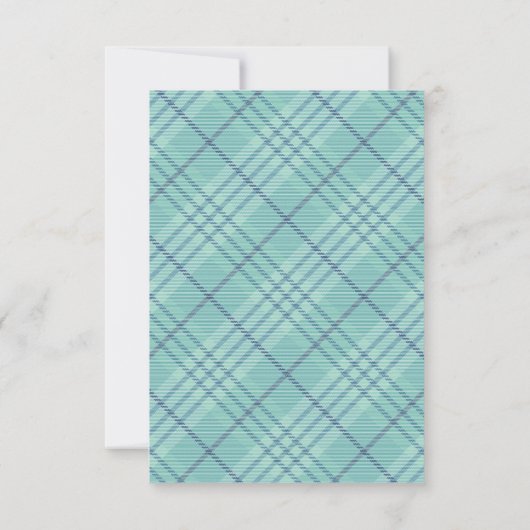 Rustikales Holz Blue Kariert Diaper Beilage Karte (Rückseite)